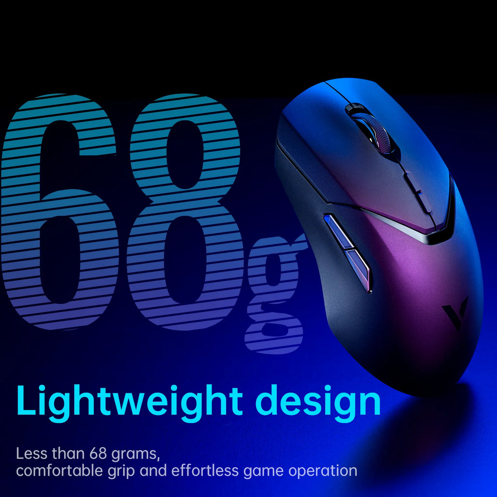 VT9PRO PAW3398 Wireless Gaming Mouse 26000DPI 68G Lightweight Wired Wireless Mouse 160H Super Long Battery Life