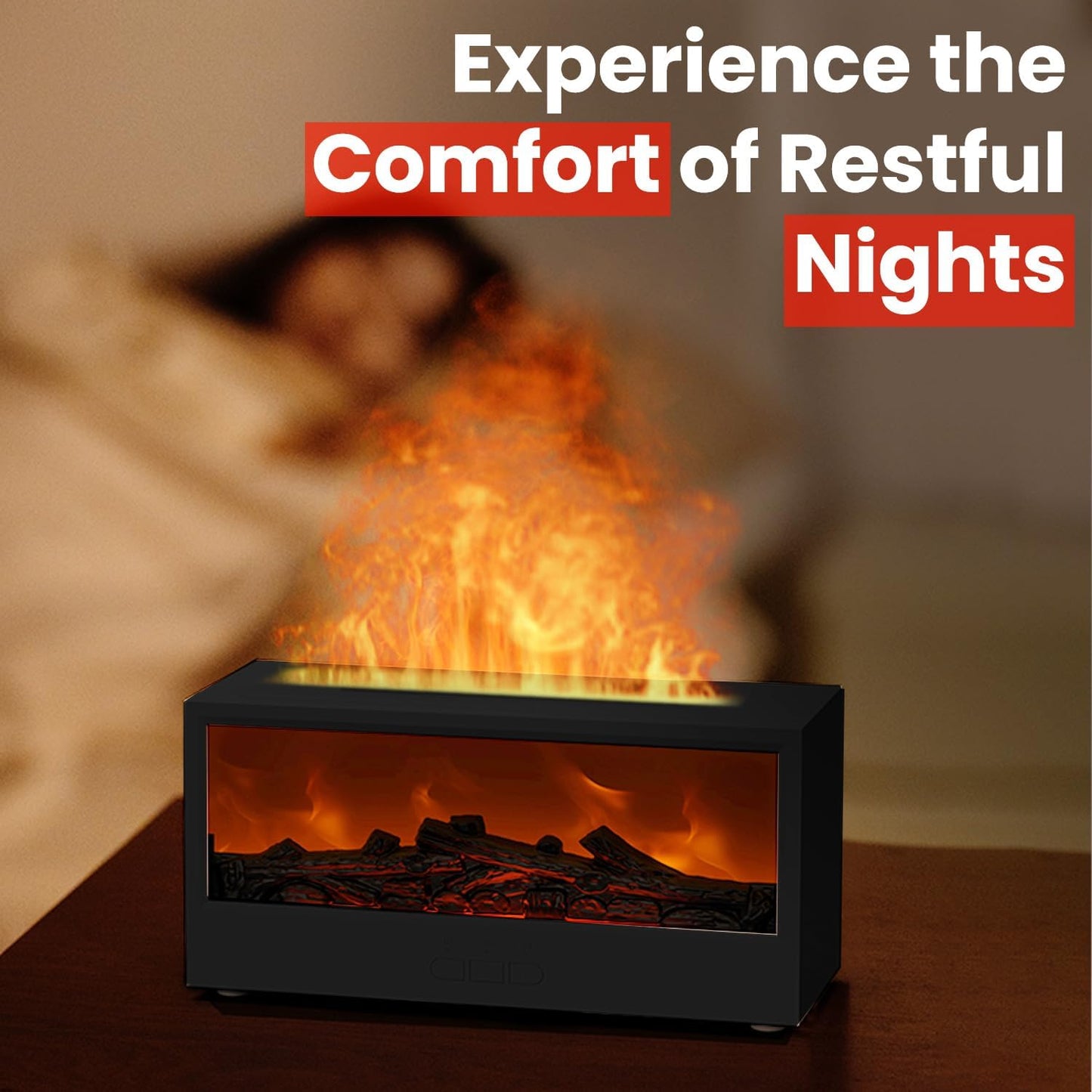 Transform Your Space with the Cozy Fireplace Flame Diffuser - 7-Color LED Humidifier & Essential Oil Diffuser with Timer for Home, Office, and Relaxation
