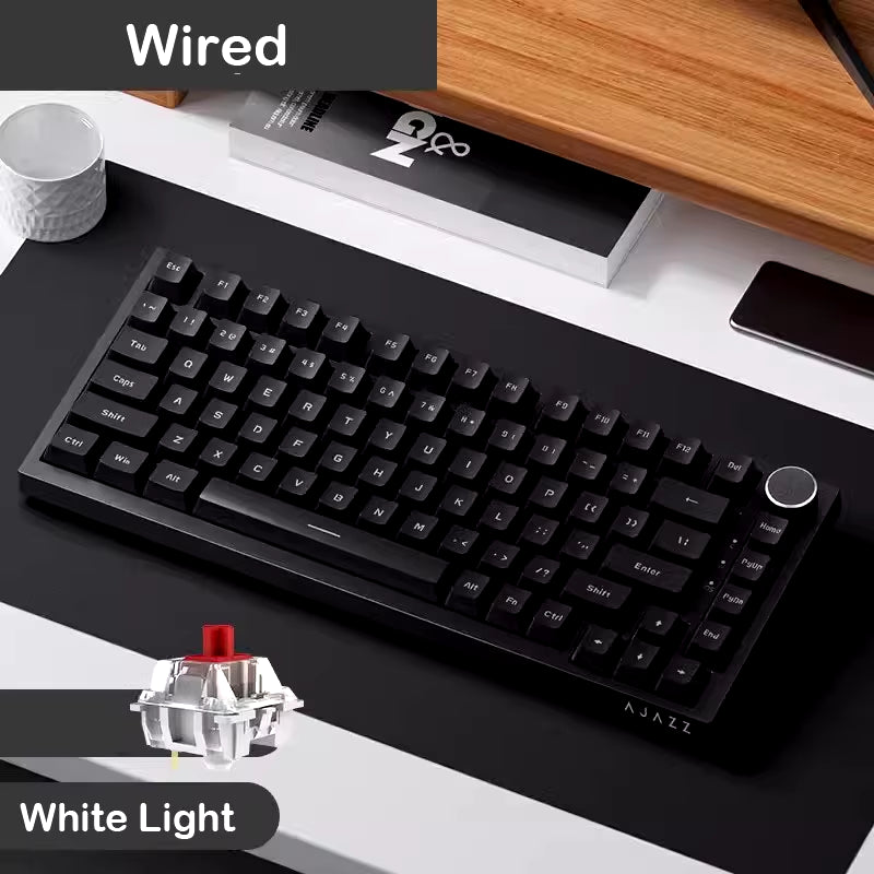 AJAZZ Ak820/Ak820Pro Mechanical Keyboard TFT Screen Multifunctional Knob Gaming Keyboard Wired/2.4Ghz/Bt Connect PC Keyboard