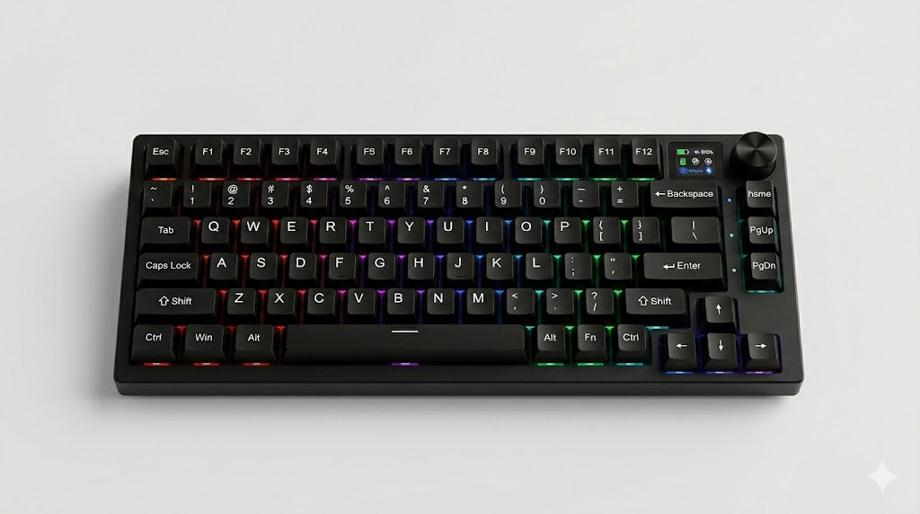 AJAZZ Ak820/Ak820Pro Mechanical Keyboard TFT Screen Multifunctional Knob Gaming Keyboard Wired/2.4Ghz/Bt Connect PC Keyboard